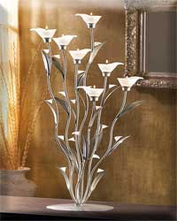 SILVER CALLA LILY CANDLEHOLDER