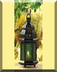 Green Glass Moroccan Lantern