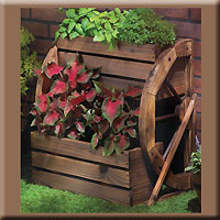 WAGON WHEEL DOUBLE TIER PLANTER