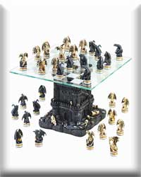 BLACK TOWER DRAGON CHESS SET