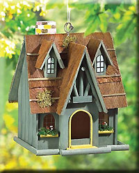 Thatch Roof Chimney Birdhouse