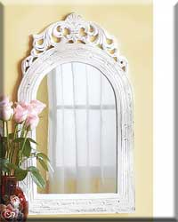 WHITE CARVED MIRROR