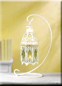 WHITE FANCY LANTERN WITH STAND