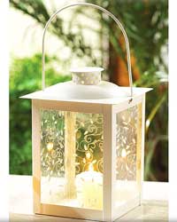 Large Ivory Color Glass Lantern