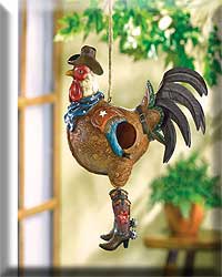 COWBOY ROOSTER BIRDHOUSE