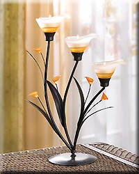 AMBER LILIES TEALIGHT HOLDER