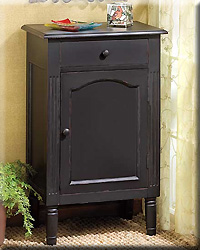 ANTIQUED BLACK WOOD CABINET