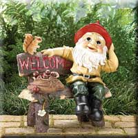 GARDEN GNOME GREETING SIGN