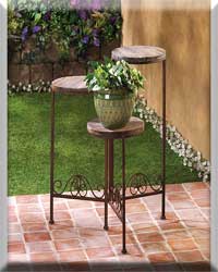 Rustic Triple Planter Stand